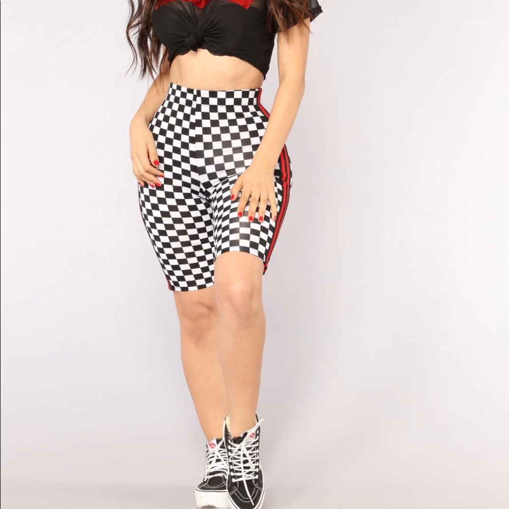 Fashion Nova checkered bike shorts